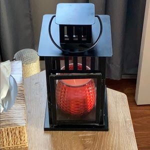 Decorative lantern with candle